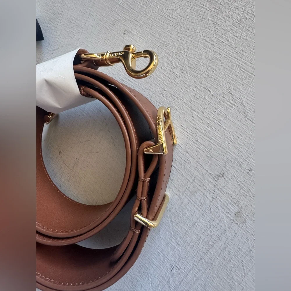 CUYANA Mini Linea Bucket Bag in Dark Chestnut Smooth Leather - Picture 6 of 9